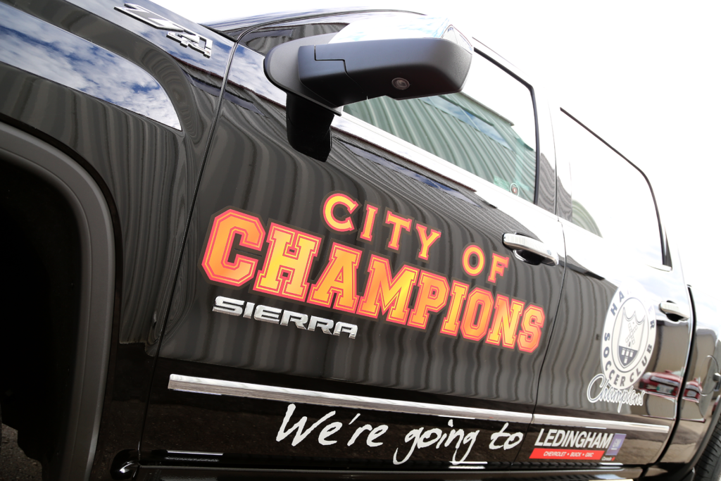 City of Champions Steinbach Pistons Truck Wrap