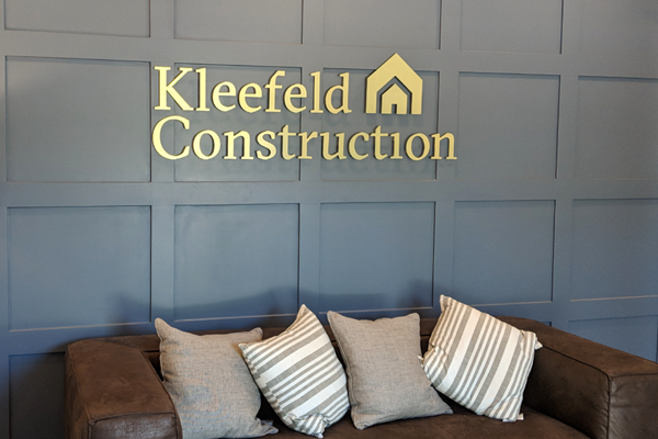 Kleefeld Construction Indoor Signage